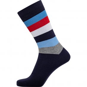  Claudio - Navy m. Bl/Hvid/Lysebl striber.