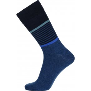 JBS Strmpe - Stribet - Sort/Mrkebl