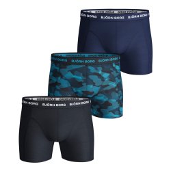 Bj�rn Borg - "Perfect Fit" Long thights - Navy, Bl�stribet, Sort - <strong> 3-PAK </strong>