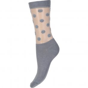 DECOY - Glimmerstrømper med Prikker - Grå/Sølv