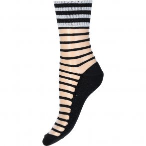 DECOY - Glimmerstr�mper med Striber - Sort/S�lv