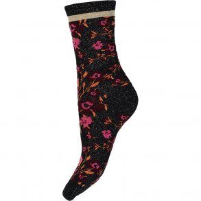 DECOY - Glimmerstr�mper Blomster - Pink/Sort